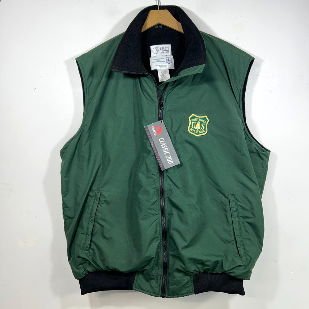 Vintage Forest Service Uniform Vest Jacket Mens 2XL Long Lion Apparel Daton Ohio